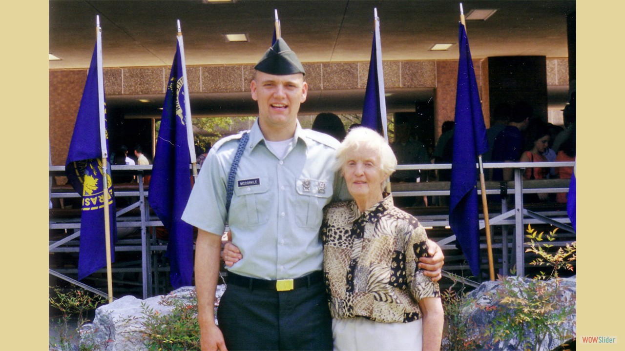 Eric with his Granny (Kathy's mom) graduating from boot camp