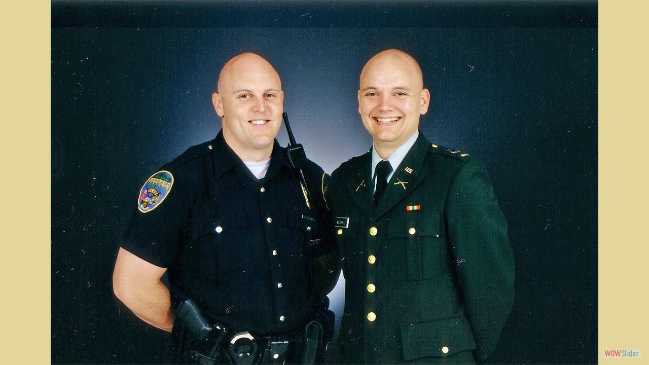 Mike and Eric in Uniform