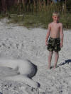 Sand Sculpture with artist