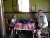 Abby & Grandpa at the dinner table in the Shanty
