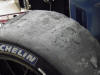 Worn racing tire