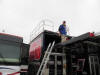 Bob headed to the top of the Panther Transporter to watch the Indy Lites Race